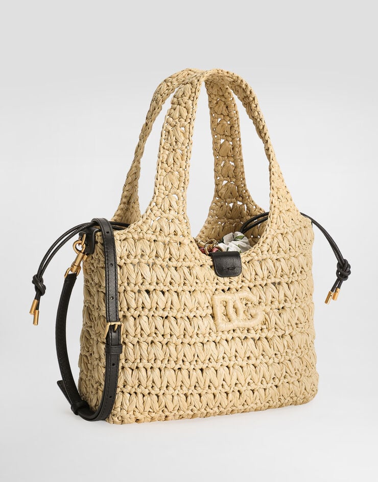 Dolce & Gabbana Сумка-шоппер из рафии в технике вязания крючком Отпечатки BB7750A6A57