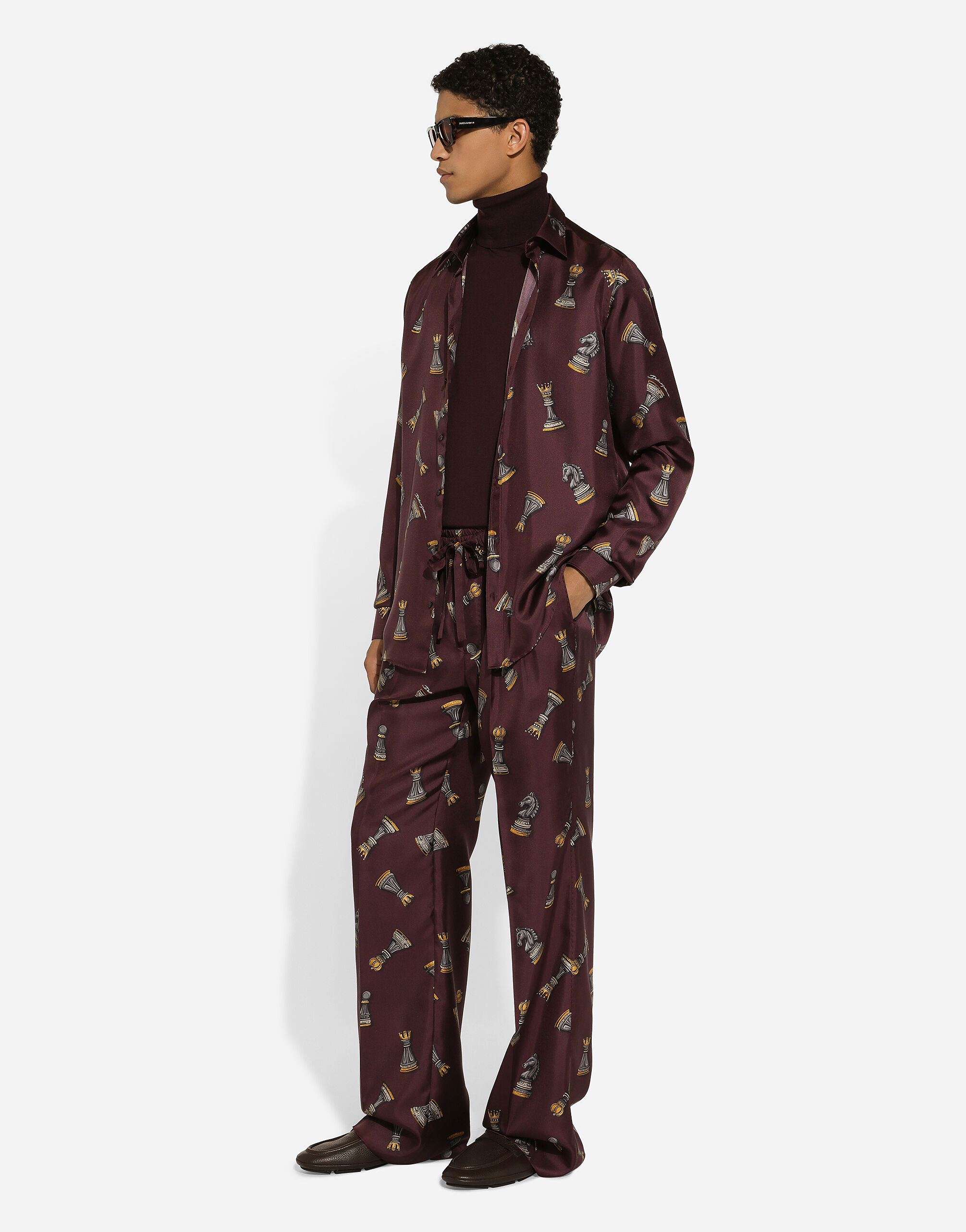 Pantalon de jogging en soie en Imprime pour homme Dolce Gabbana