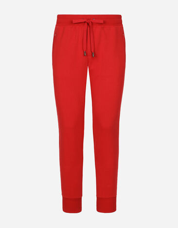 Dolce & Gabbana Pantalon de jogging en jersey avec plaquette à logo Bleu GVC4HTFUFMJ