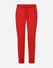 Dolce&Gabbana Jersey jogging pants with branded tag Red GVRMATHI1KX