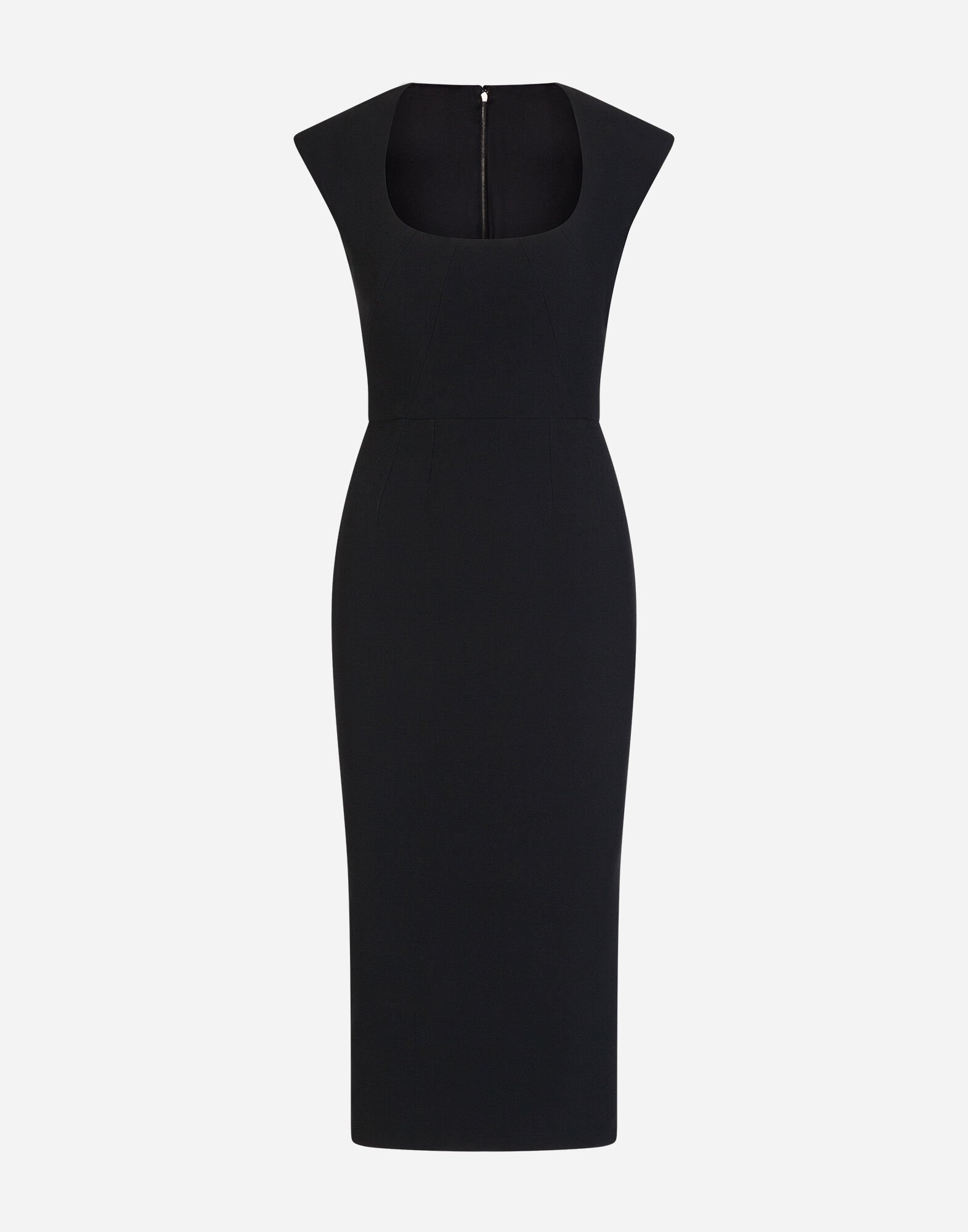 Longuette dress in cady in BLACK for Women Dolce Gabbana