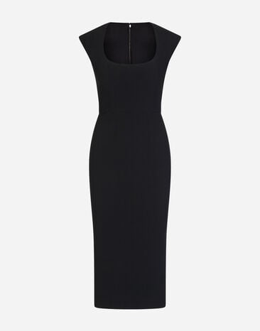 Dolce & Gabbana Longuette dress in cady Black FX340ZJAIJ8