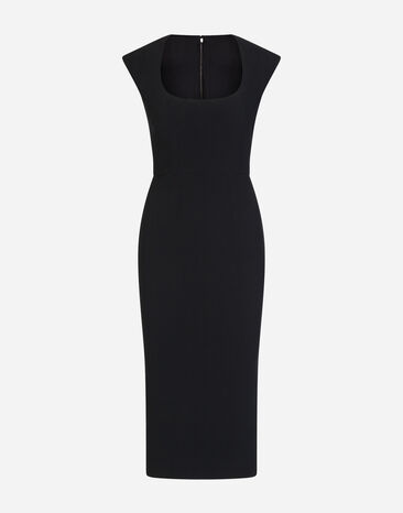 Dolce & Gabbana Longuette dress in cady Black FX340ZJAIJ8