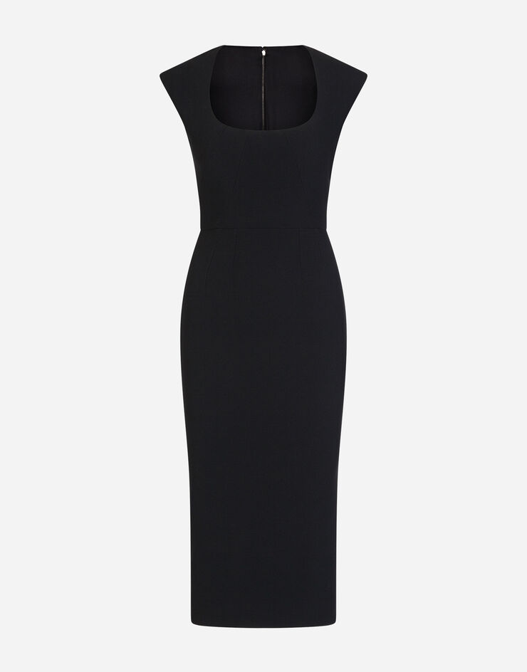 Longuette dress in cady in BLACK for | Dolce&Gabbana® US