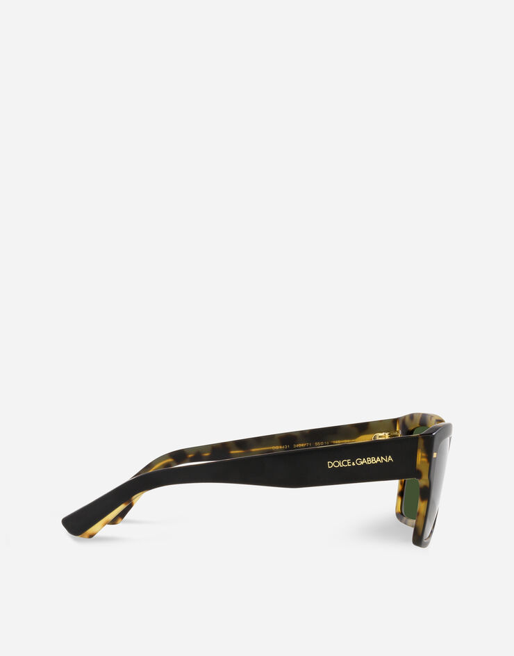Dolce & Gabbana Sonnenbrille Lusso Sartoriale Mattschwarz auf Havannagelb VG443BVP471