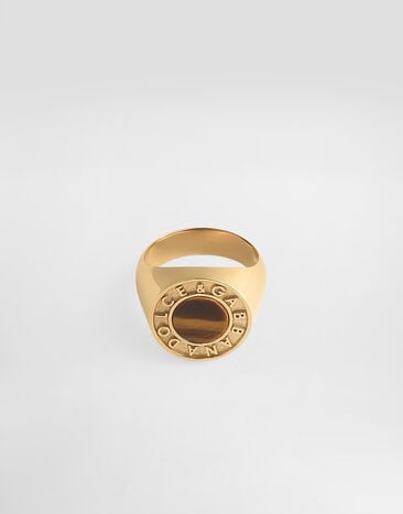 Dolce & Gabbana Logo ring with stone Gold WRR5S1W1111