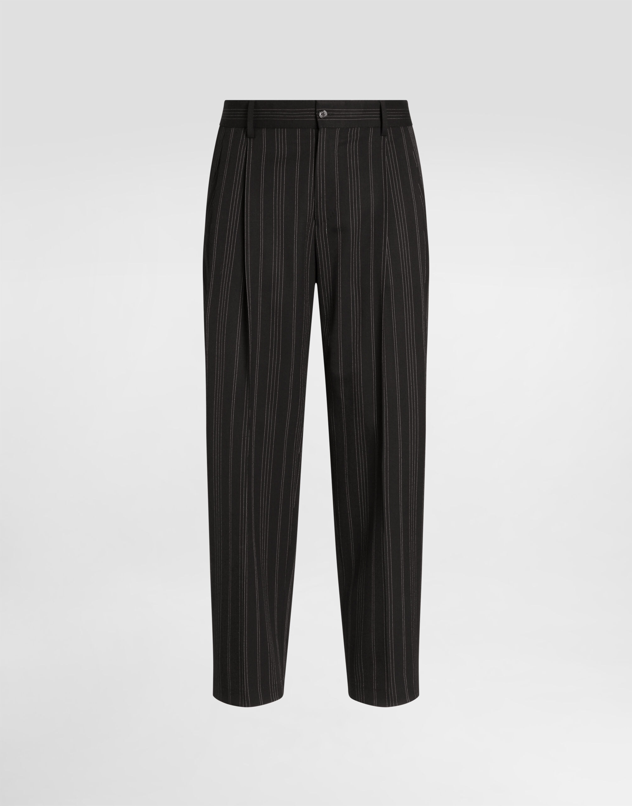 Pinstripe wool trousers