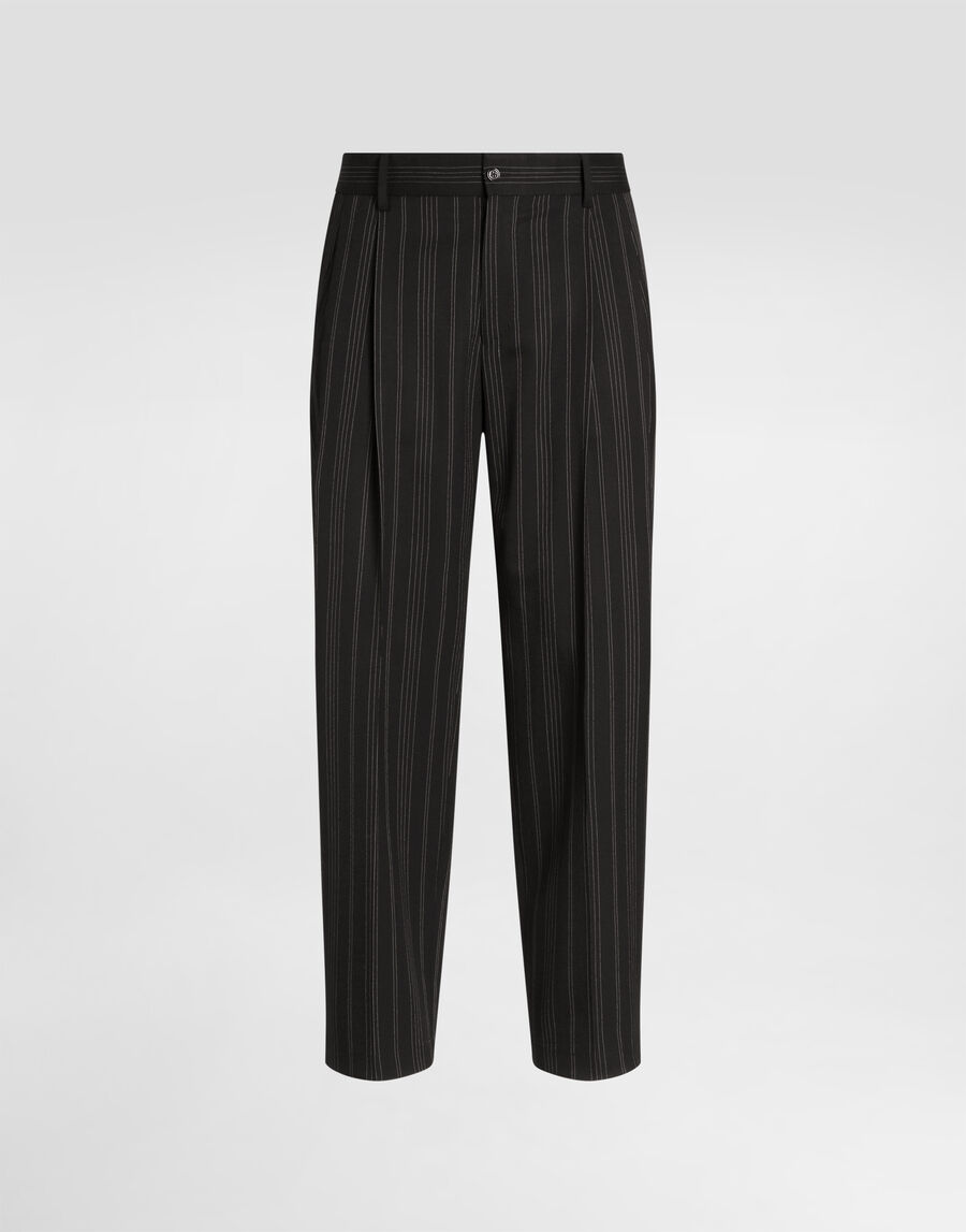 Pinstripe wool trousers