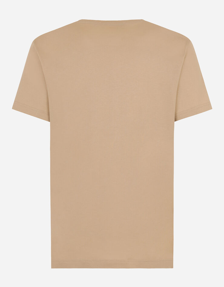 Dolce & Gabbana T-shirt à manches courtes et broderie DG Beige G8RN8ZG7M8X