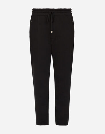 Dolce & Gabbana Pantalón jogging de algodón Negro G4HXATG7ZXD