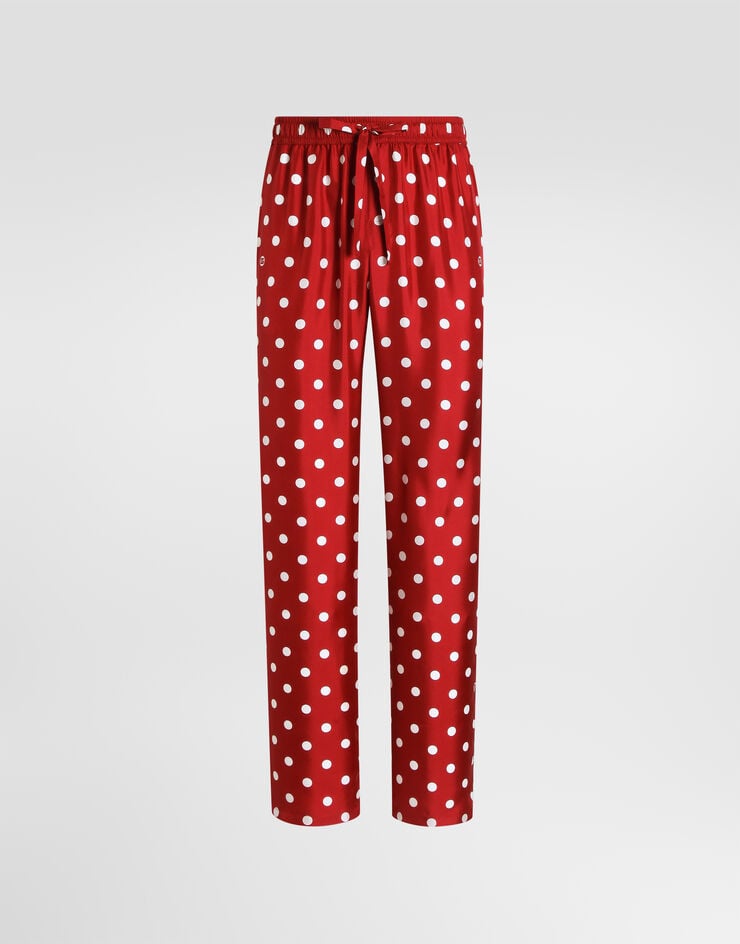 Dolce & Gabbana Polka dot-print Vanity silk twill trousers Dolce & Gabbana Polka dot-print Vanity silk twill trousers Multicolor GVRMATIS13M