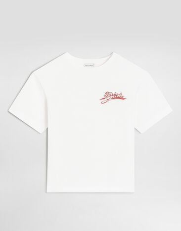 Dolce & Gabbana Jersey t-shirt with logo White L4JTHVG7P4Y