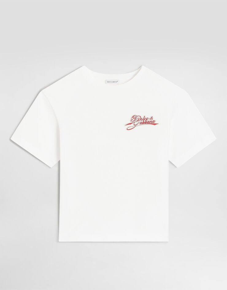 Dolce & Gabbana T-shirt en jersey avec logo Dolce & Gabbana T-shirt en jersey avec logo White L4JTHVG7P4Y