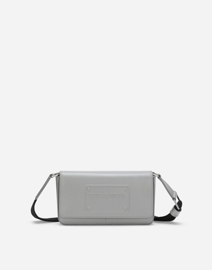 Dolce & Gabbana حقيبة صغيرة من جلد عجل رمادي BP3287AG218