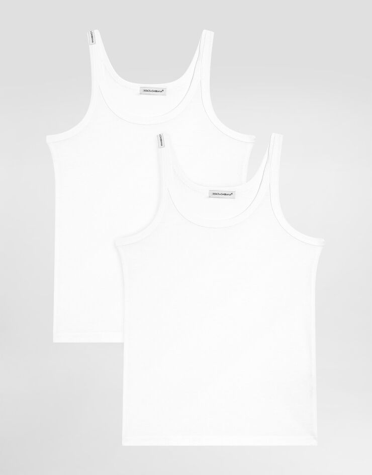 Dolce & Gabbana Short-sleeved jersey vest two-pack White L4J702ON00H