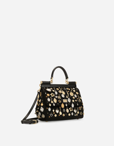 Dolce & Gabbana Small Sicily satin handbag with embroidered charms Multicolor BB6003AV887