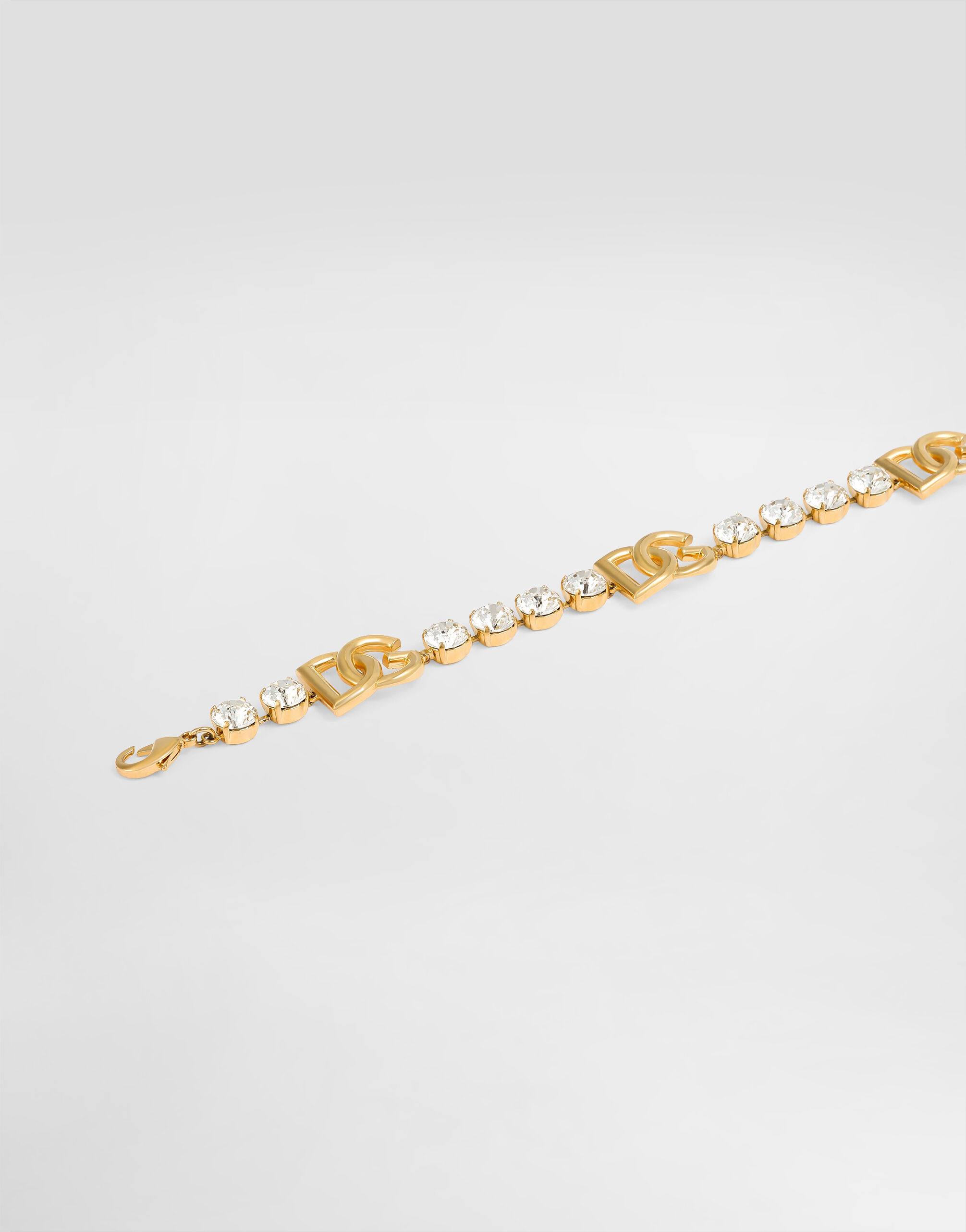 Rhinestoned choker with DG logo in Gold for Women | Dolce&Gabbana® US
