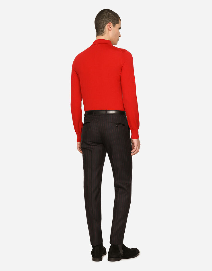 Dolce & Gabbana Long-sleeved cashmere polo-shirt Red GX831TJAWTY