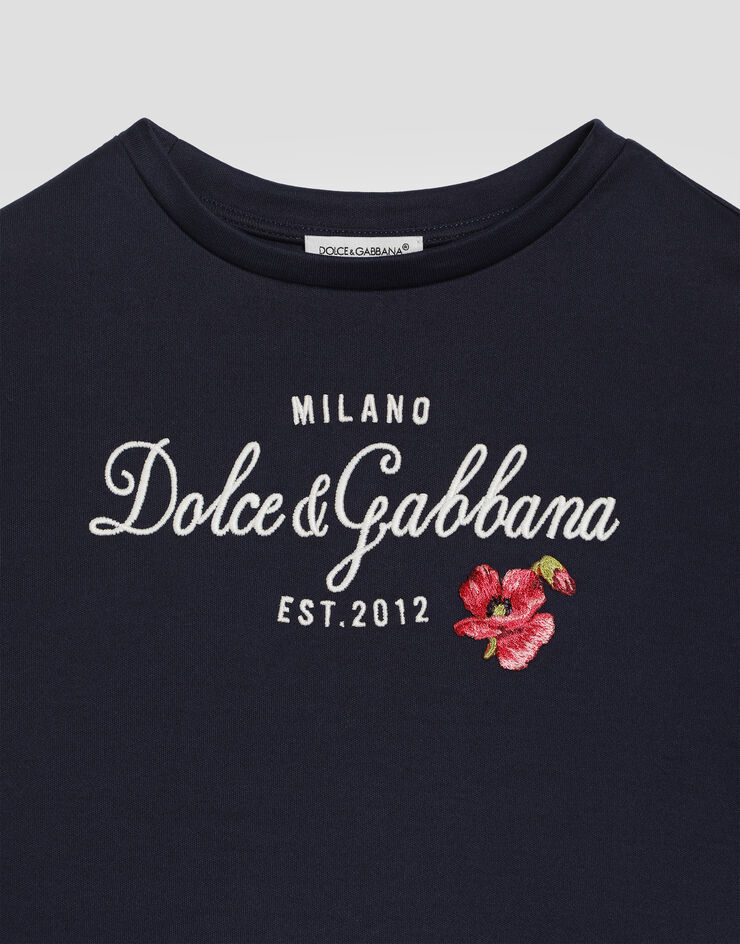 Dolce & Gabbana Vestido en algodón con estampado de amapolas  L5JDAWG7P6Y