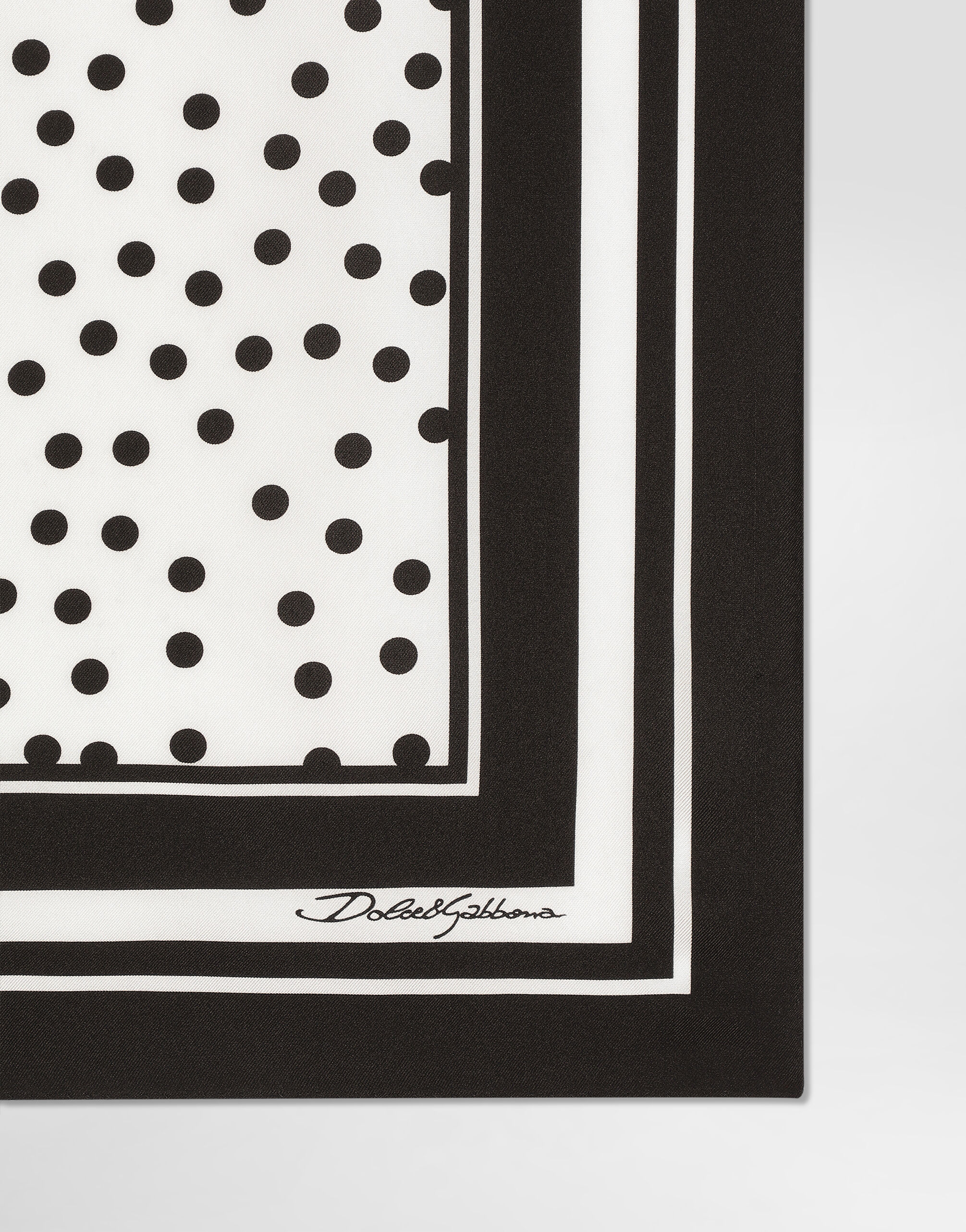 Polka dots silk twill scarf 70x70 in Multicolor for Men