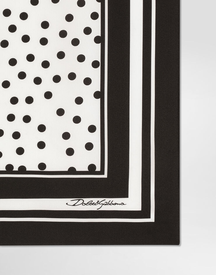 Dolce & Gabbana Polka dots silk twill scarf 70x70 Multicolor GQ348EG0JSV