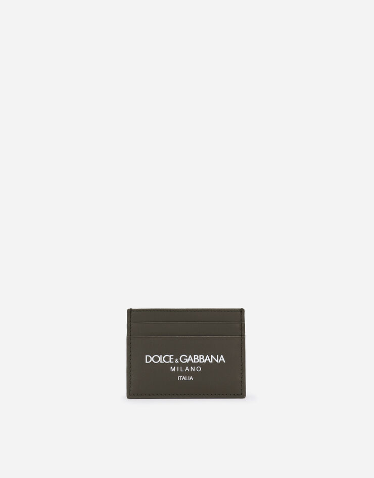 Dolce & Gabbana Tarjetero en piel de becerro Verde BP0330AN244