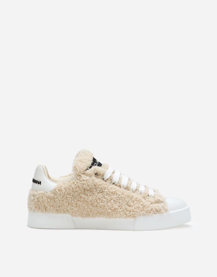 Dolce&Gabbana Faux fur Portofino sneakers White CK1545AO022