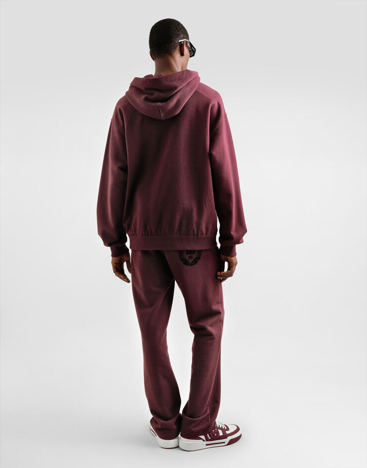 Dolce & Gabbana Sudadera con capucha de algodón con logotipo Burdeos G9ZU0TG7O1Z
