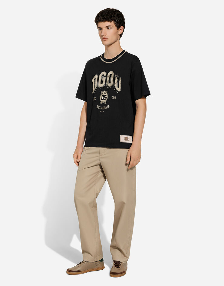 Dolce & Gabbana سروال بوبلين قطني بيج GV5ZHTFU5SW