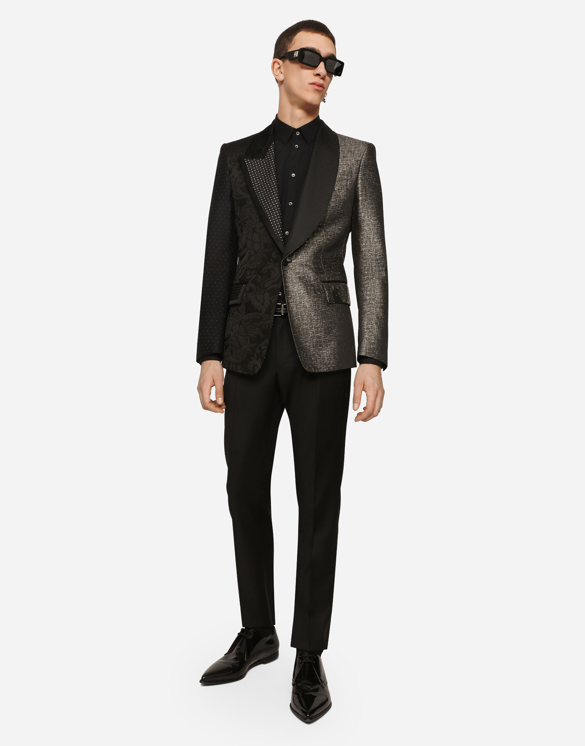 【送料&関税込】Dolce & Gabbana Black Stretch Wool Blend Stretch wool straight-leg pants in Black for Men