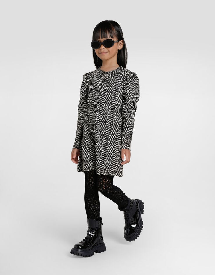 Dolce & Gabbana Interlock dress with chevron print Multicolor L5JDALFSGDZ