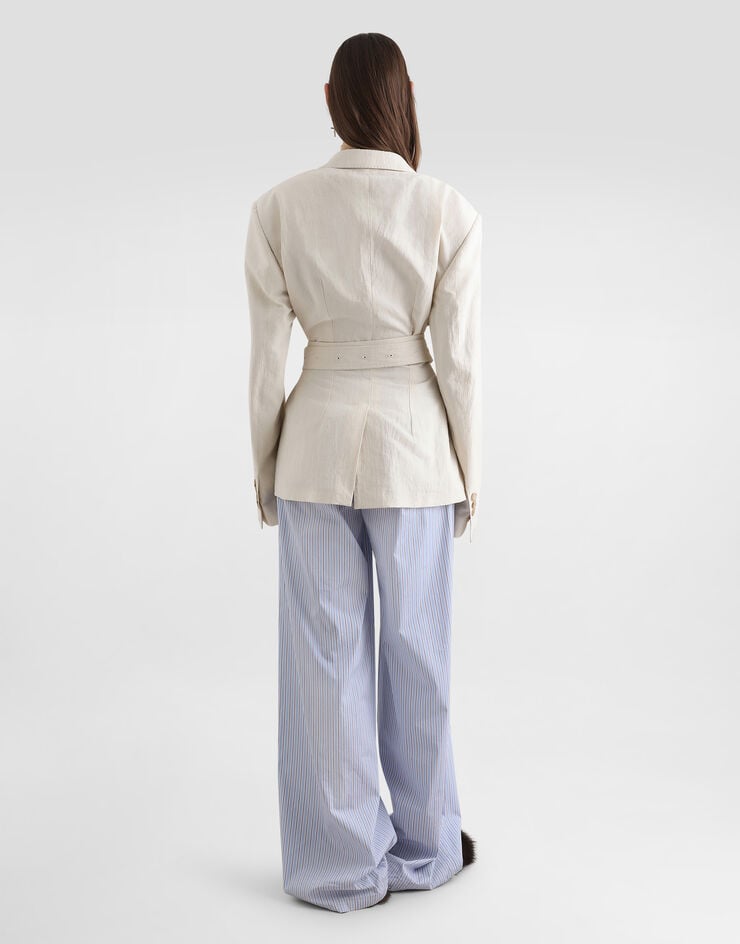 Dolce & Gabbana Single-breasted taormina jacket in rustic canvas White F29WCTFUTDJ