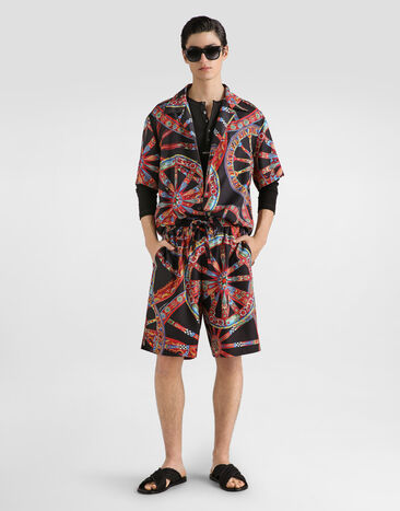 Dolce & Gabbana Carretto-print hawaii silk jacquard shirt Multicolor G5JH9TIS132