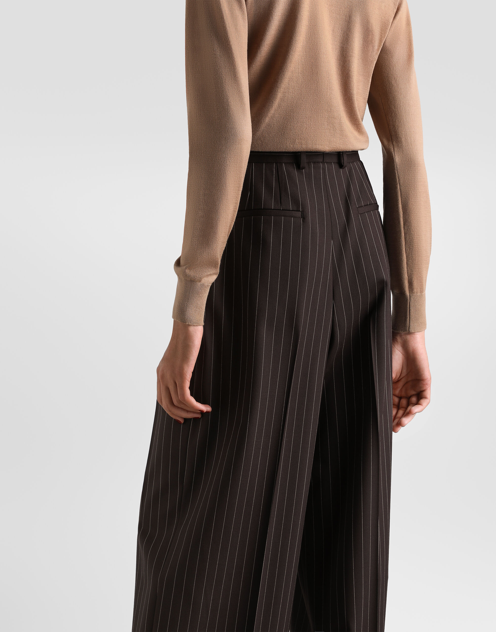 Pinstripe wool trousers - thumbnail 5