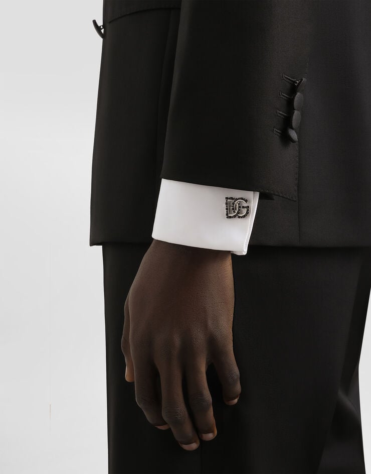 Dolce & Gabbana Dg logo cufflinks with rhinestones Silver WFR5X1W1111