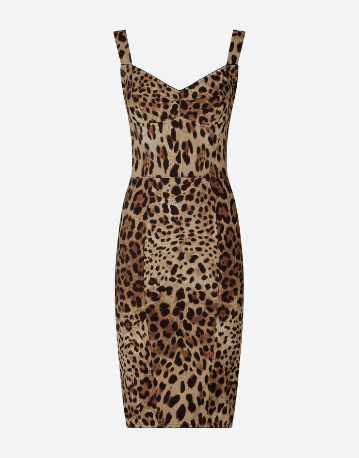 Dolce & Gabbana Leopard-print cady corset-style midi dress ANIMAL-PRINT F63D4TFSADD