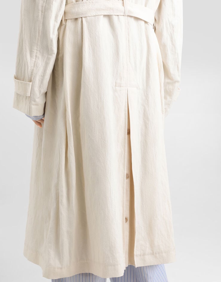 Dolce & Gabbana Cotton-linen trench coat with buttons White G058KTFUTDJ