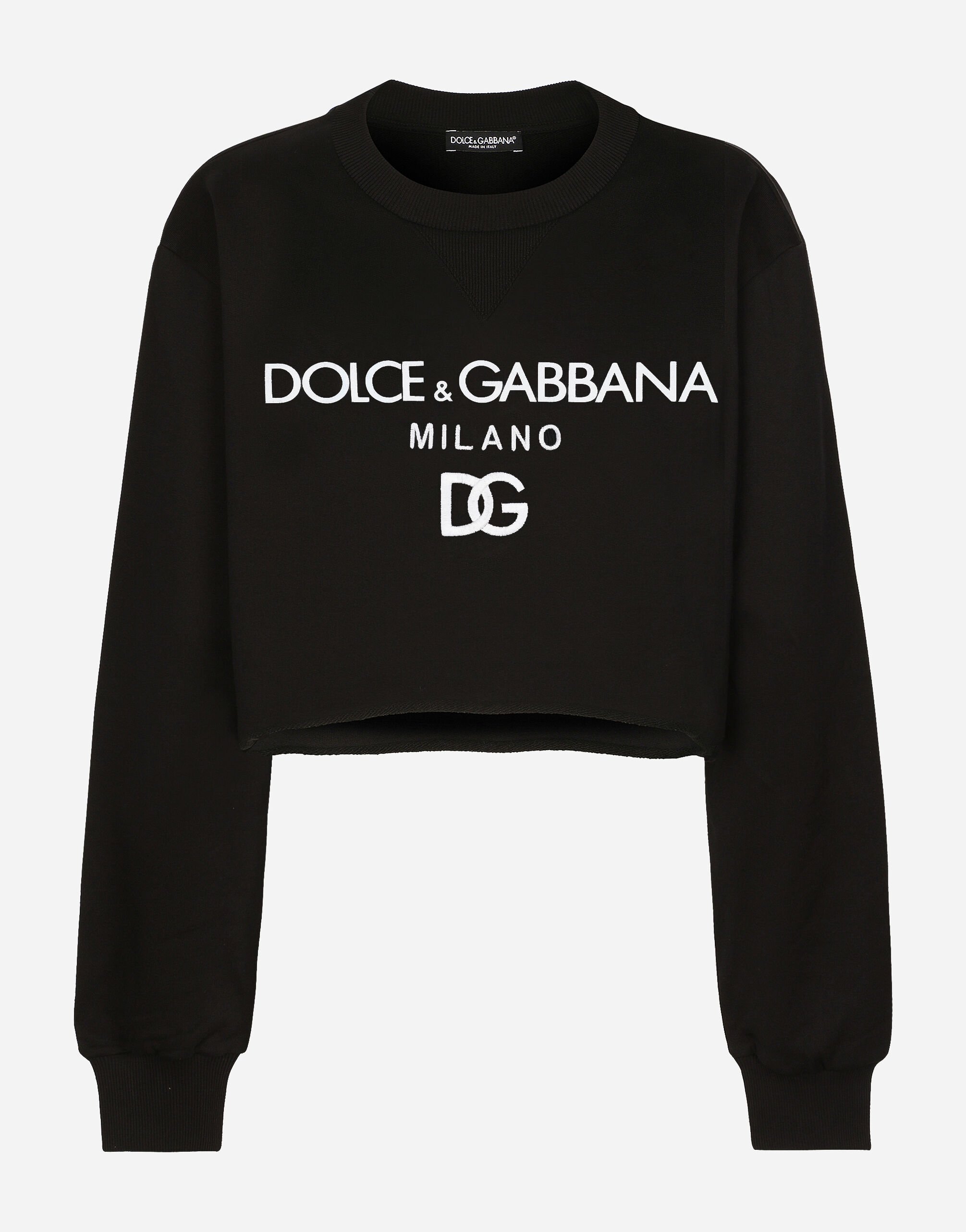 DolceGabbanaSpa Jersey sweatshirt with Dolce&Gabbana print Azure L1JWHMG7KR1