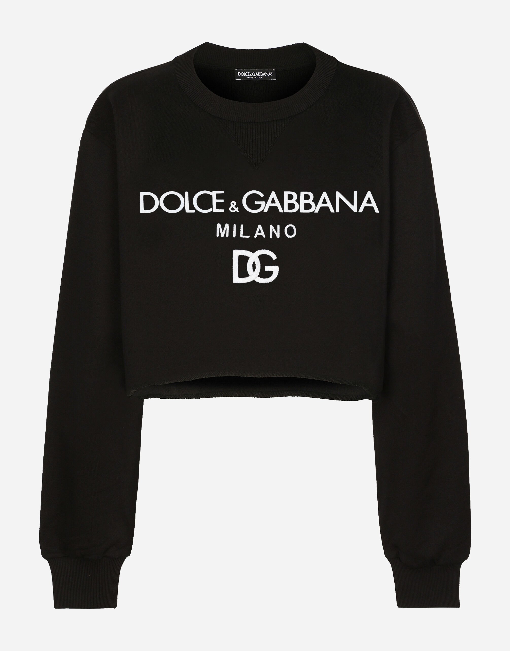 Dolce & Gabbana Jersey sweatshirt with Dolce&Gabbana print Black F9O24ZFU7DU