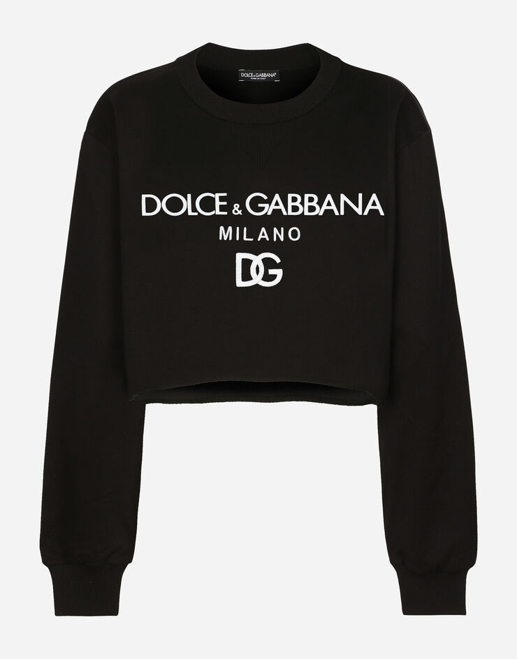 Dolce & Gabbana スウェットシャツ ジャージー ドルチェ＆ガッバーナプリント ブラック F9O24ZFU7DU