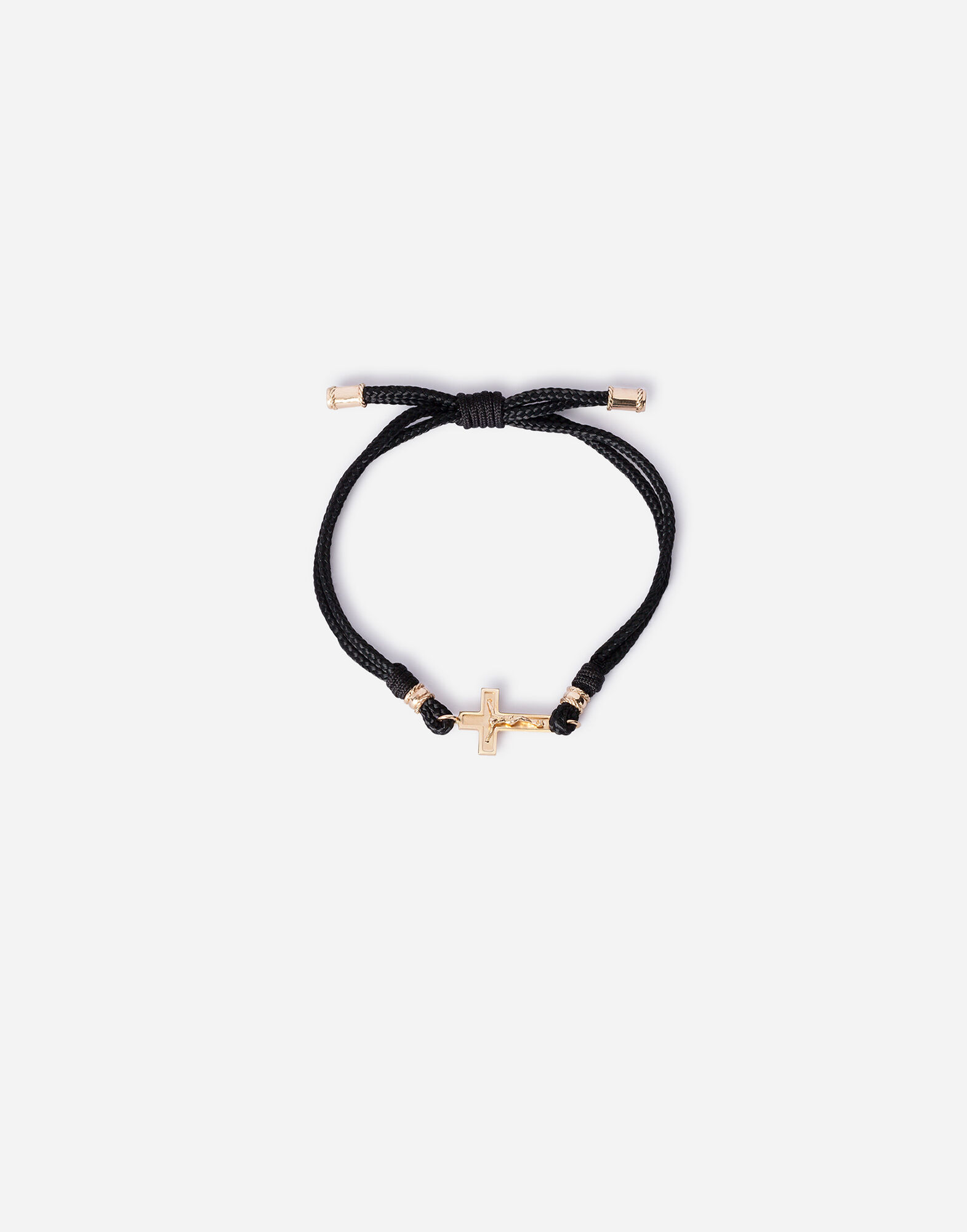 Fabric Sicily bracelet with yellow gold cross en OR pour homme