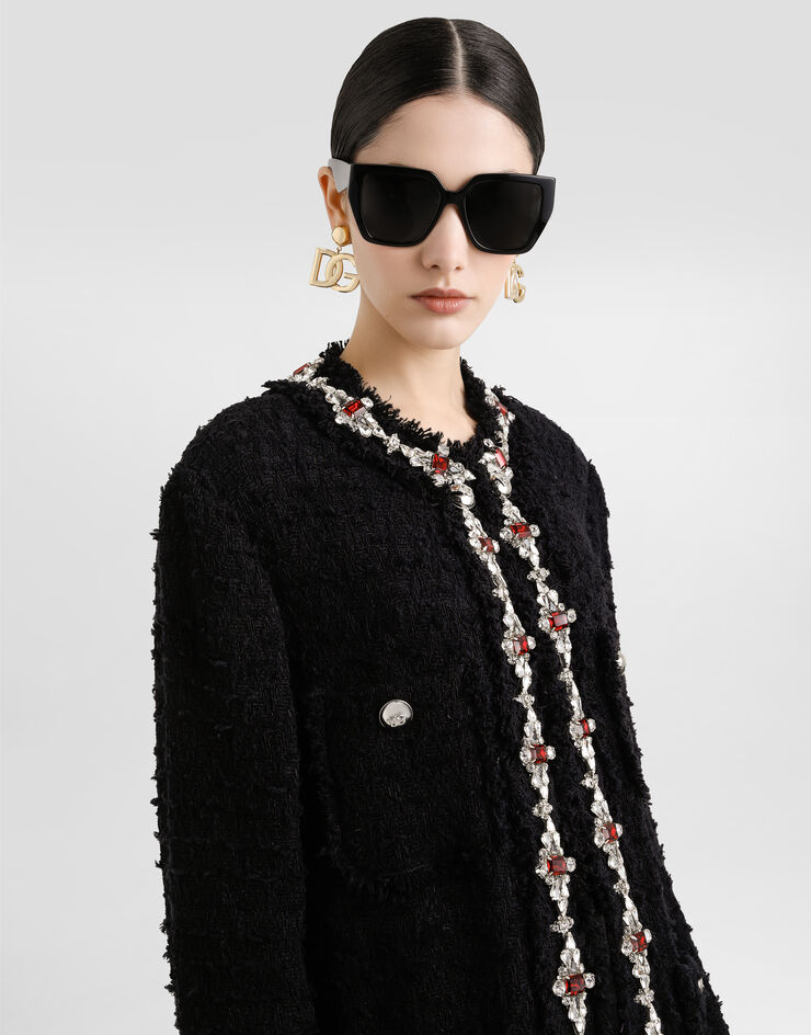 Dolce & Gabbana Wool jacket with embroidered trim Black F29TYZFUTBI