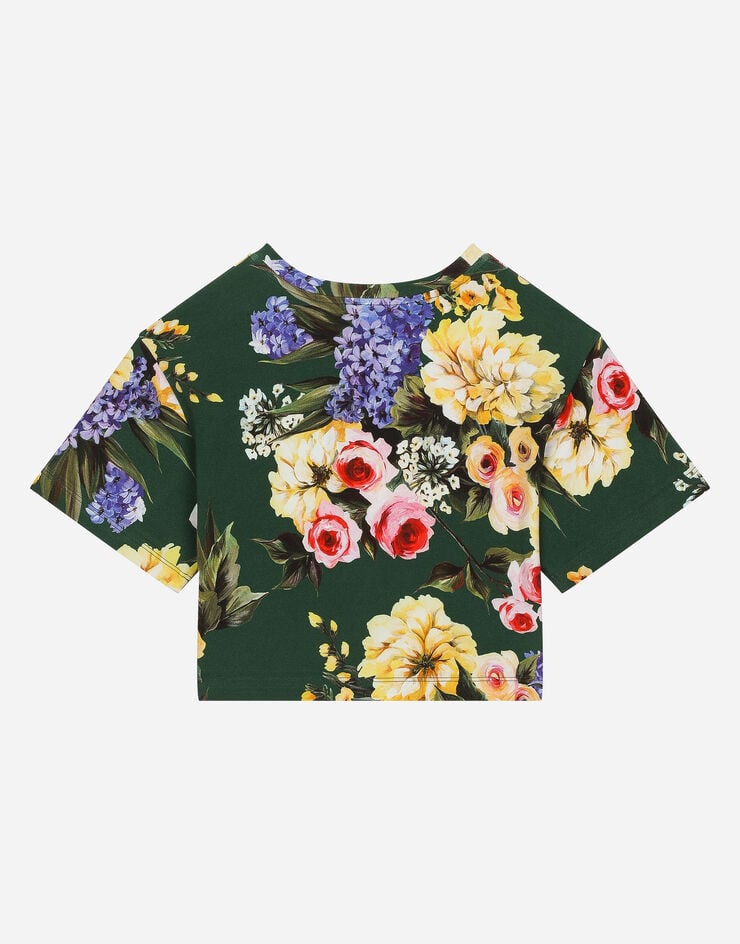 Dolce & Gabbana T-shirt en interlock à imprimé jardin Imprimé L5JTNDFSG8Q