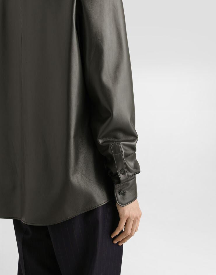 Dolce & Gabbana Nappa leather shirt Green G5NP9LHULFY