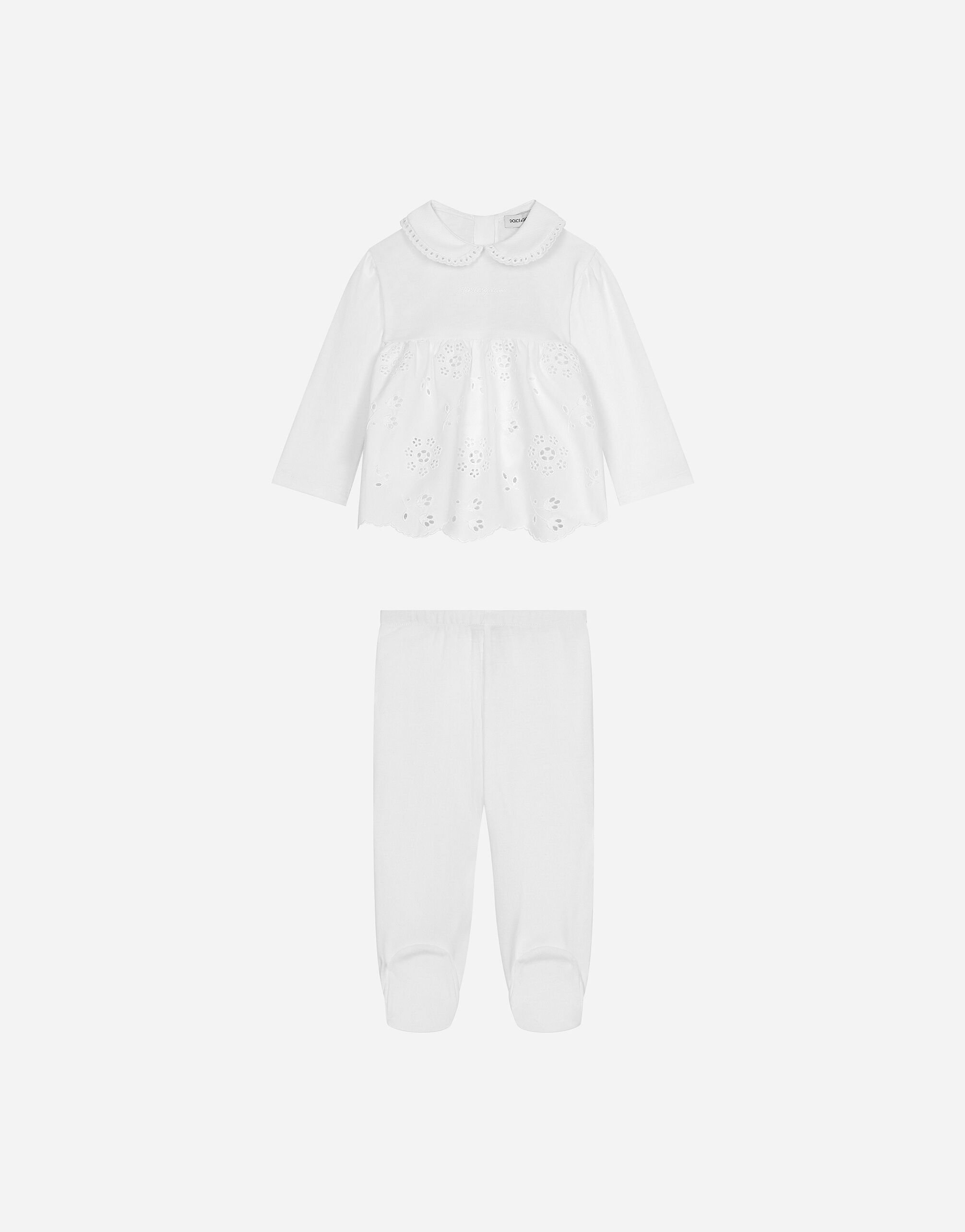 Whiteのガールズ インターロックコットン＆カットワーク 3点