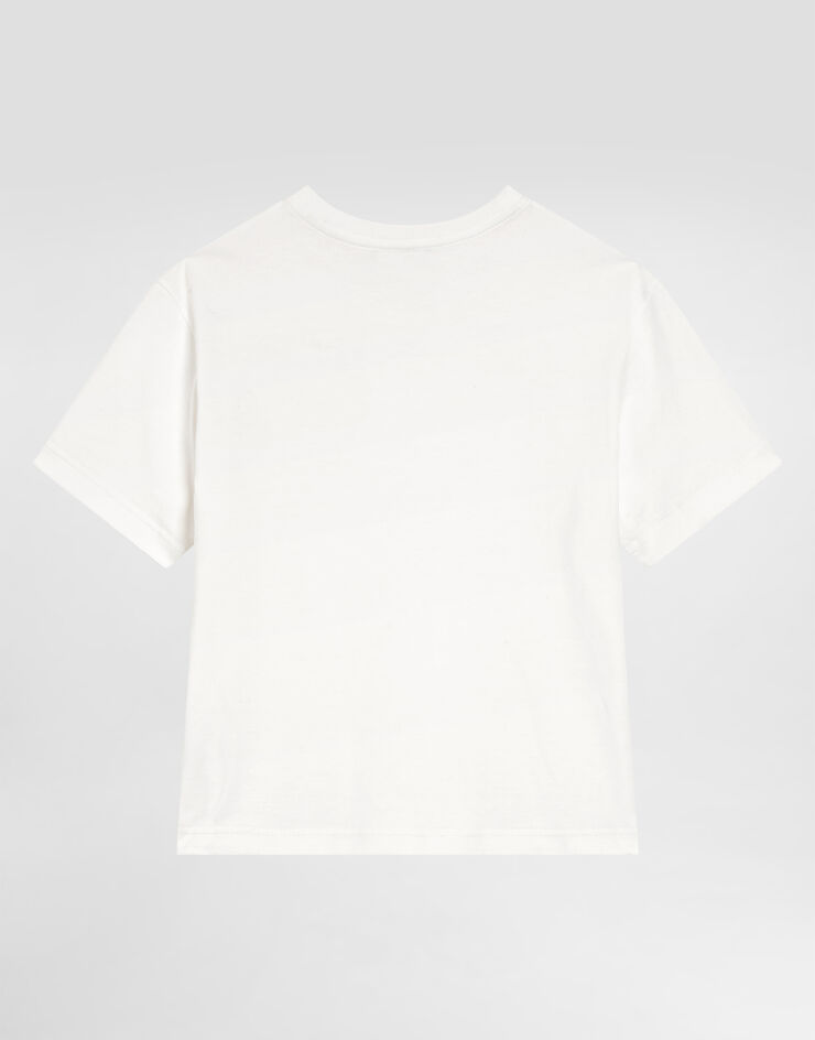 Dolce & Gabbana Jerseyt-shirt with DG embroidery White L4JTHVG7PGK