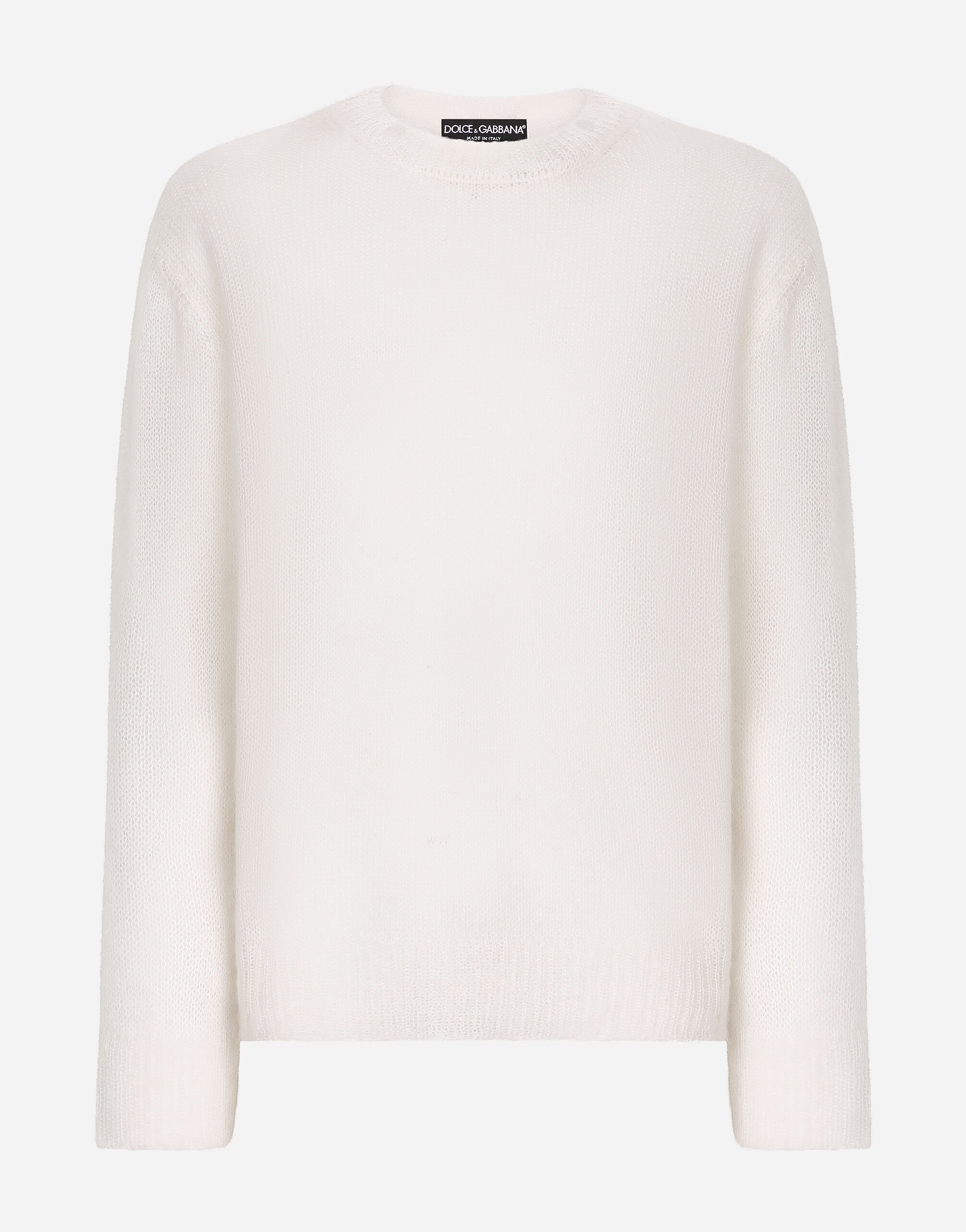 Dolce & Gabbana Round-neck mohair wool sweater White GXX46TJBSIO