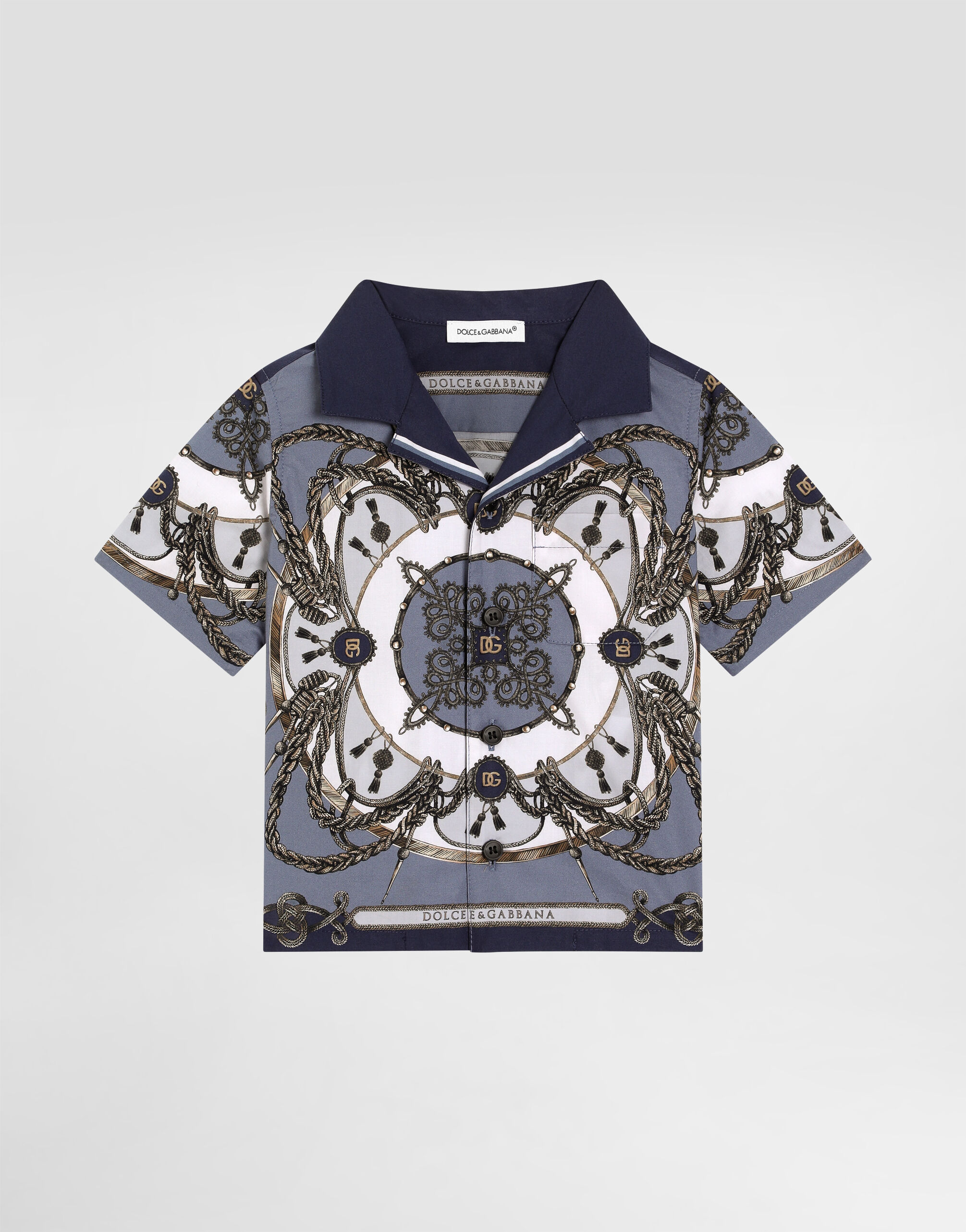 Cargo-print poplin shirt in Multicolor for Boys | Dolce&Gabbana®