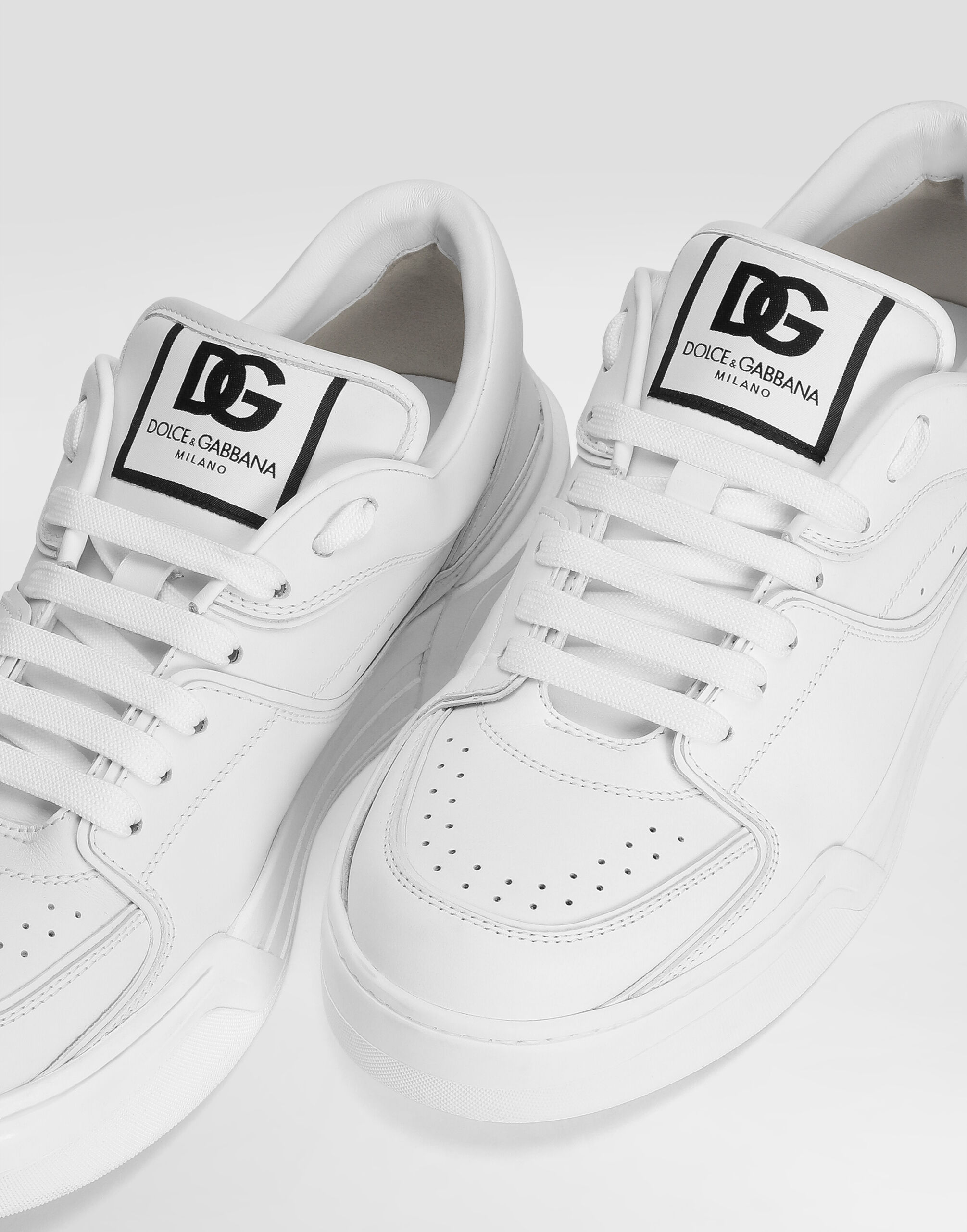 Calfskin nappa New Roma sneakers in White for Dolce Gabbana US