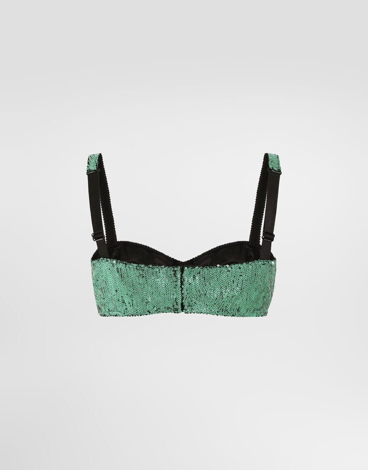 Dolce & Gabbana Balconette bra with micro-sequin embellishment Dolce & Gabbana Balconette bra with micro-sequin embellishment Green O1B36TON05C